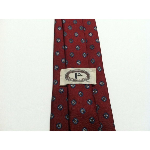 Vintage Bert Pulitzer Paisley Tie Maroon Gold Green 4.5  BERT PULITZER VINTAGE MENS BURGUNDY 100%SILK CLASSIC NECK TIE WIDTH: 3\